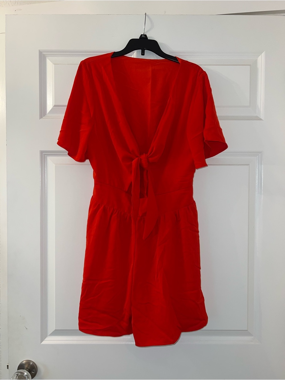 NWOT Red Tie-front Romper